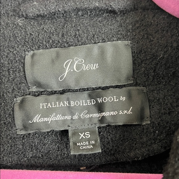 J. Crew Women's Italian Boiled Wool Short Topcoat Belted Black Sz XS - Picture 2 of 7